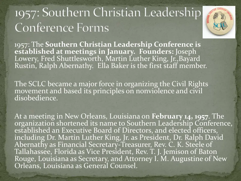 1957 southern christian leadership conference