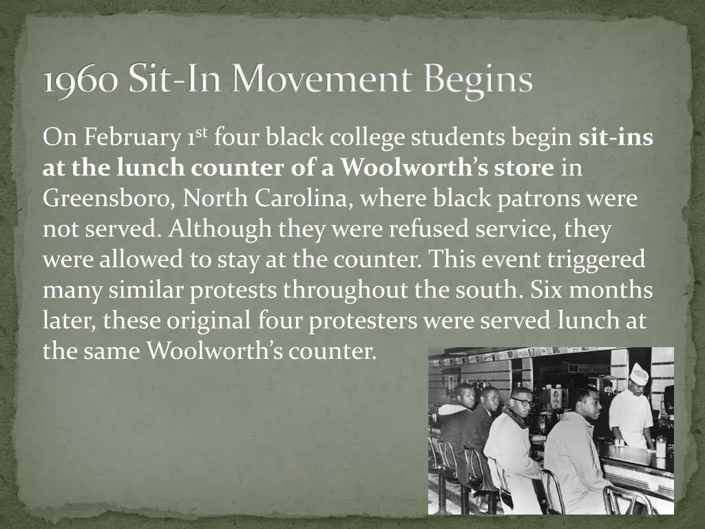 1960 sit in movement begins