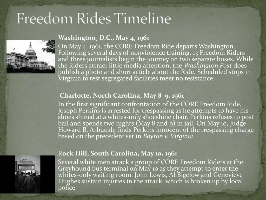 freedom rides timeline