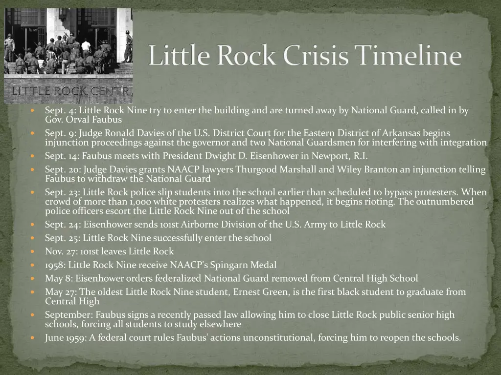 little rock crisis timeline