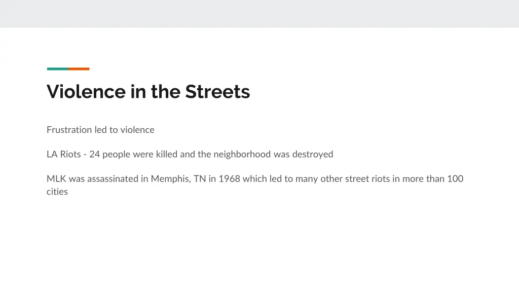 violence in the streets