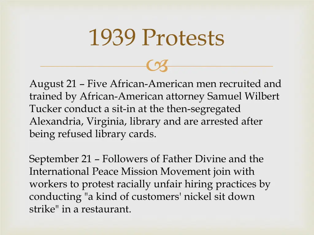 1939 protests