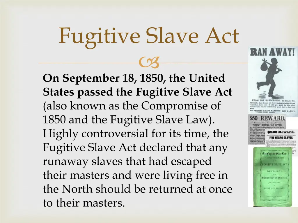 fugitive slave act