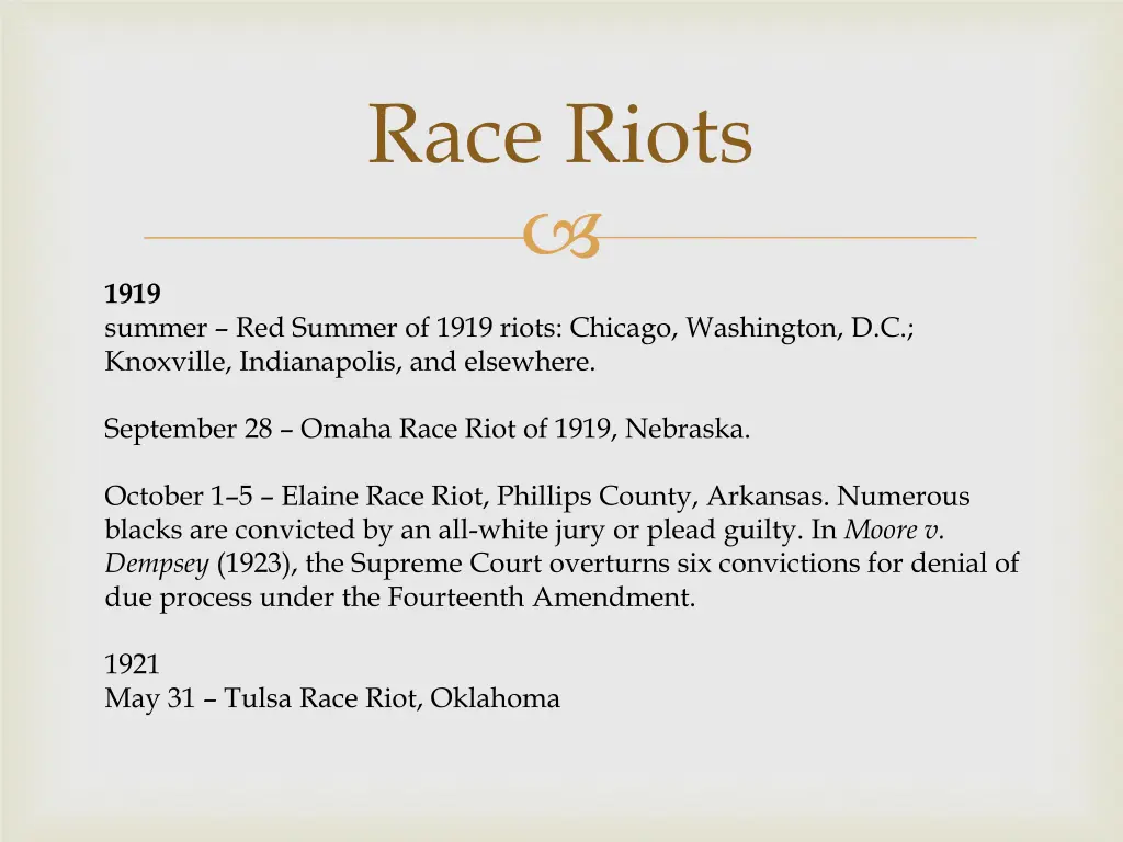 race riots