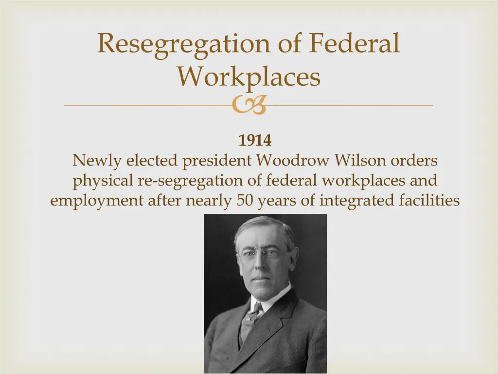 resegregation of federal workplaces