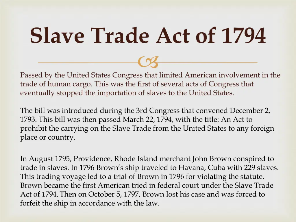 slave trade act of 1794