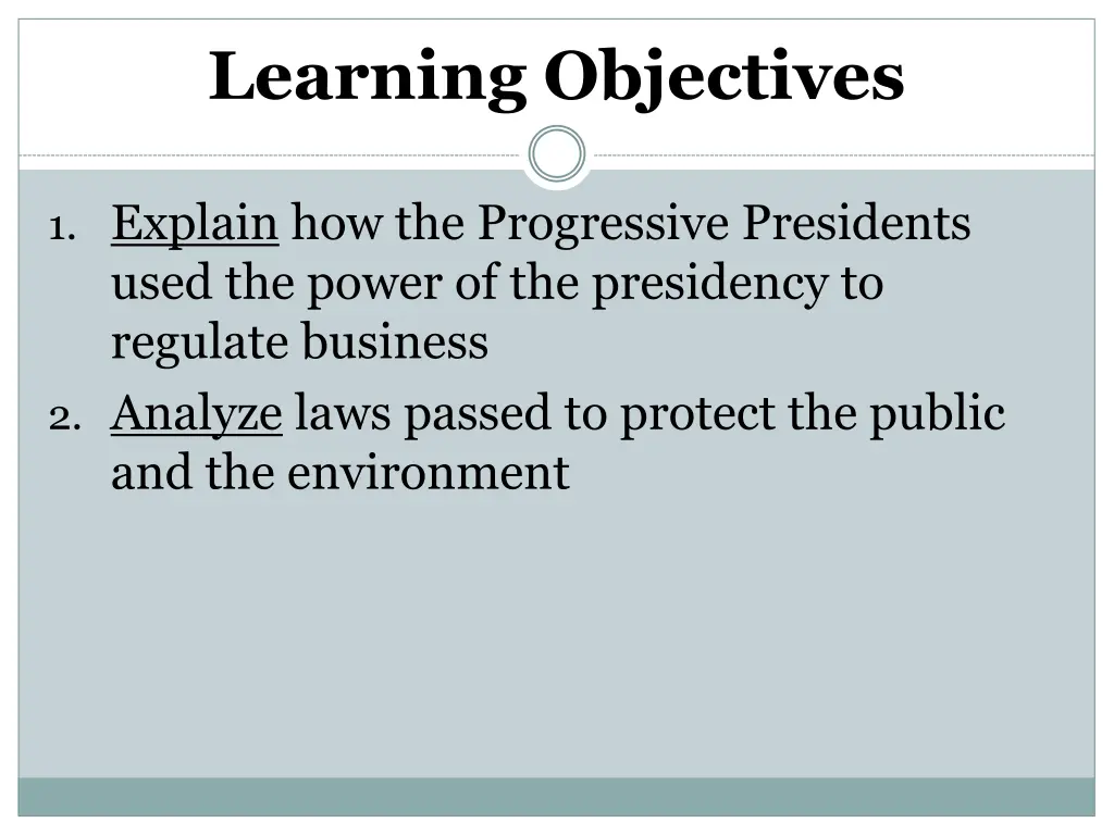 learning objectives