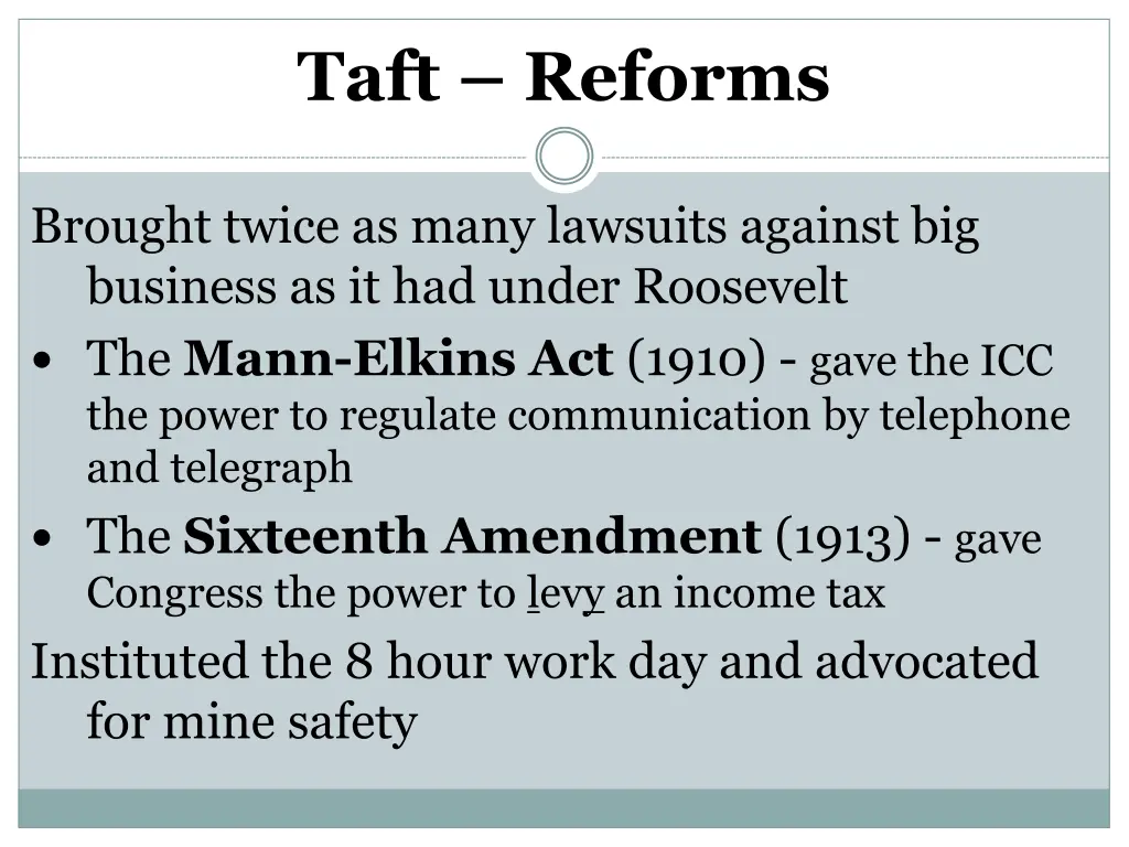 taft reforms