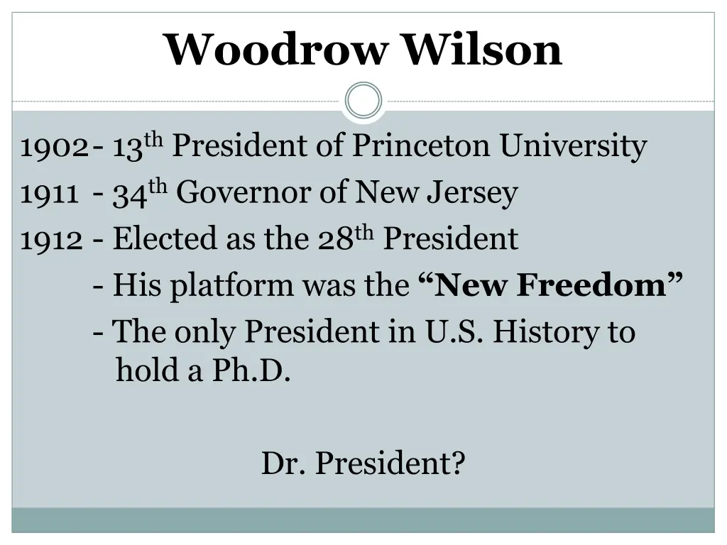 woodrow wilson