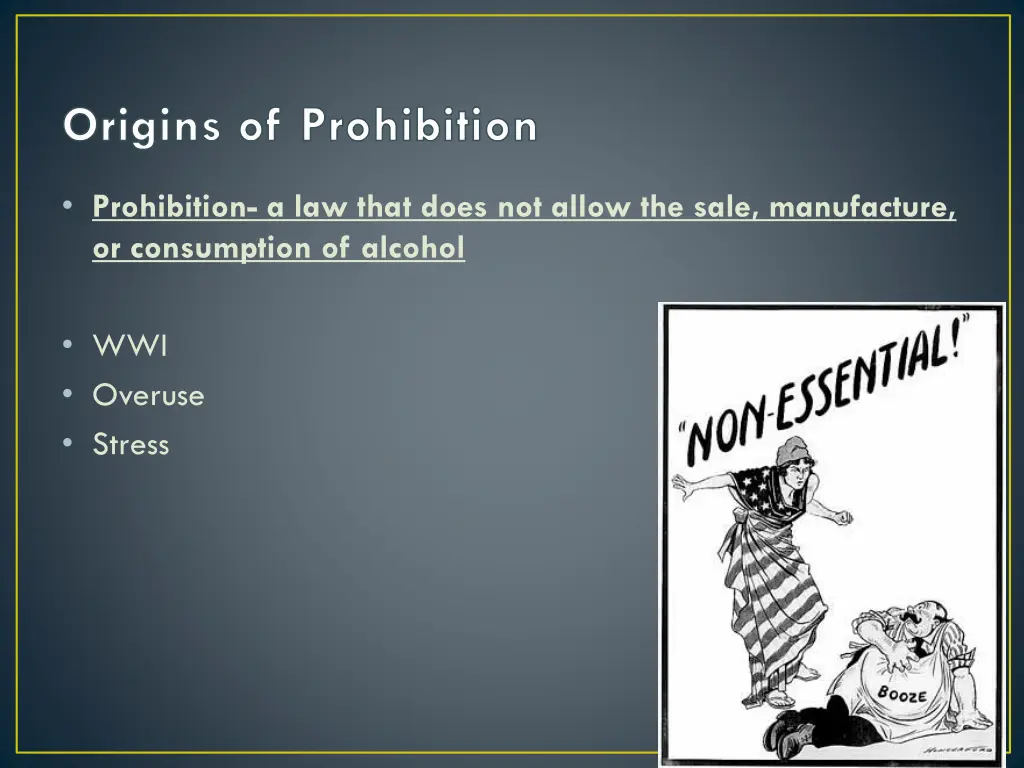 origins of prohibition