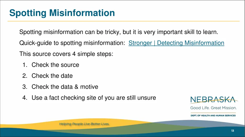 spotting misinformation