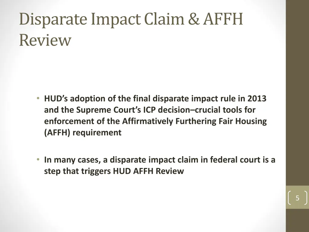 disparate impact claim affh review