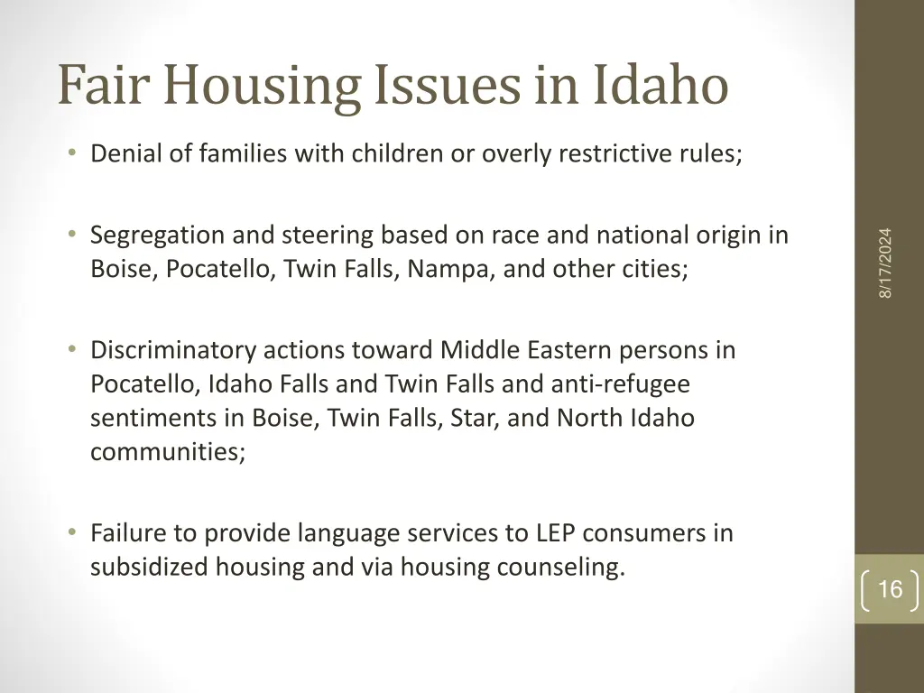 fair housing issues in idaho 1