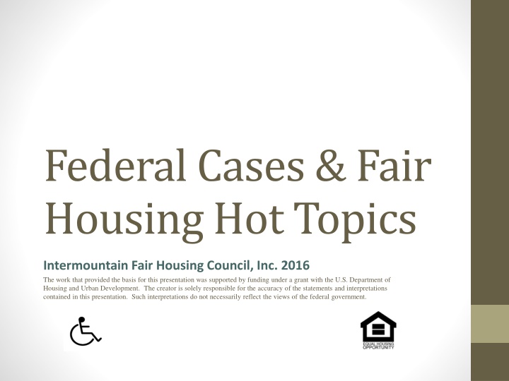 federal cases fair housing hot topics