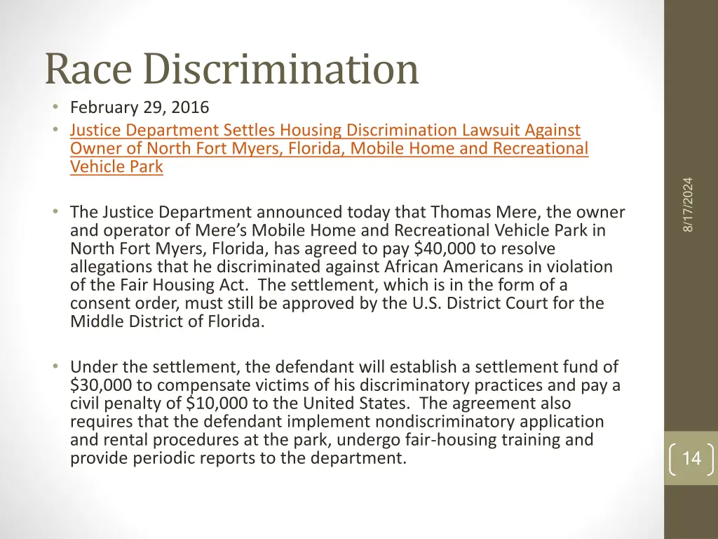 race discrimination february 29 2016 justice