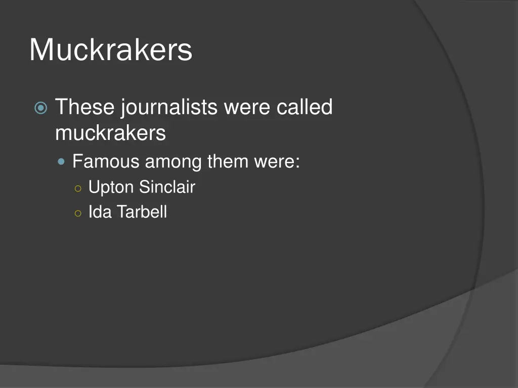 muckrakers 1