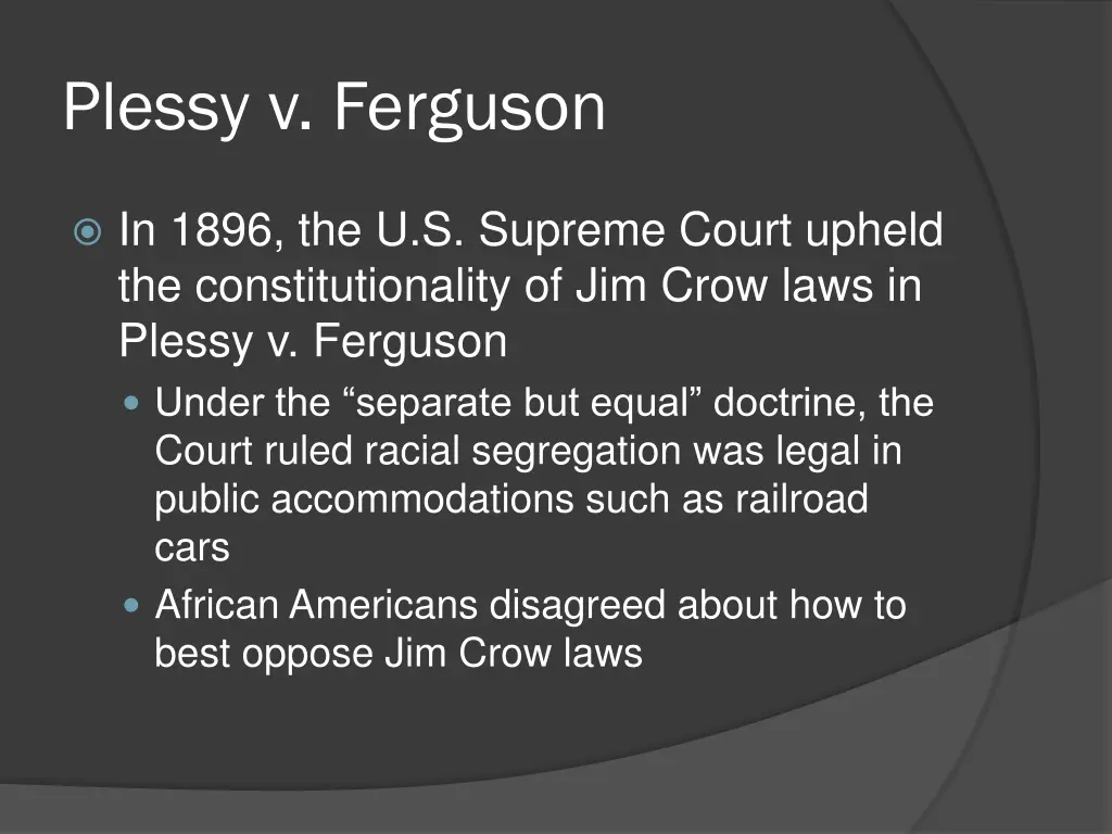 plessy v ferguson