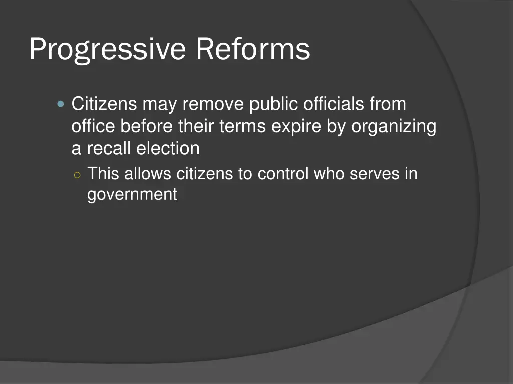 progressive reforms 5