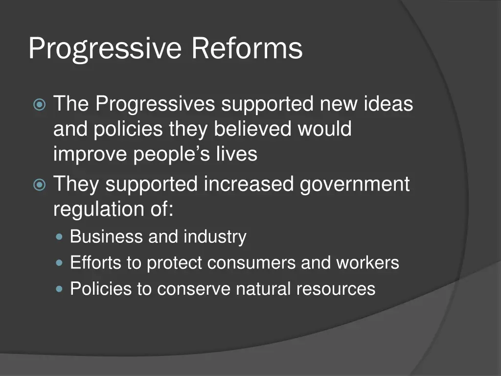 progressive reforms