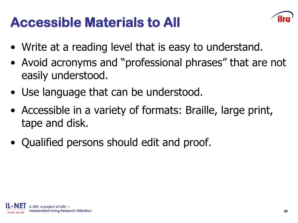 accessible materials to all accessible materials