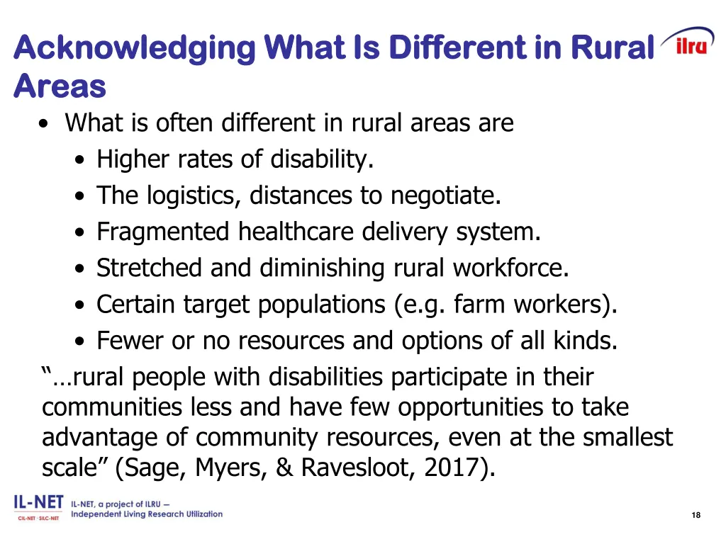 acknowledging what is different in rural