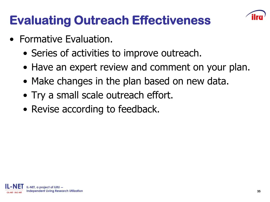 evaluating outreach effectiveness evaluating