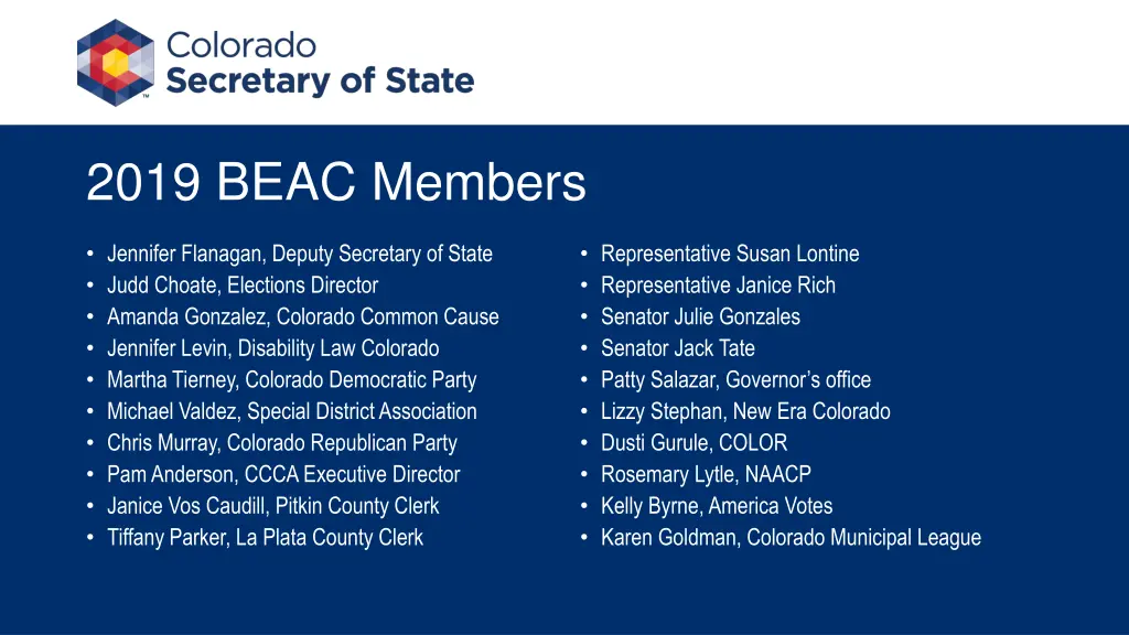 2019 beac members