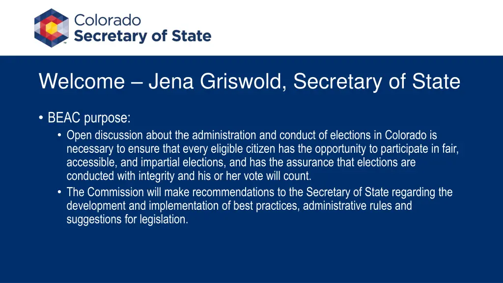 welcome jena griswold secretary of state