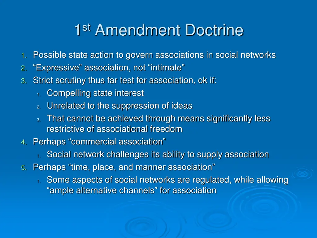 1 st amendment doctrine