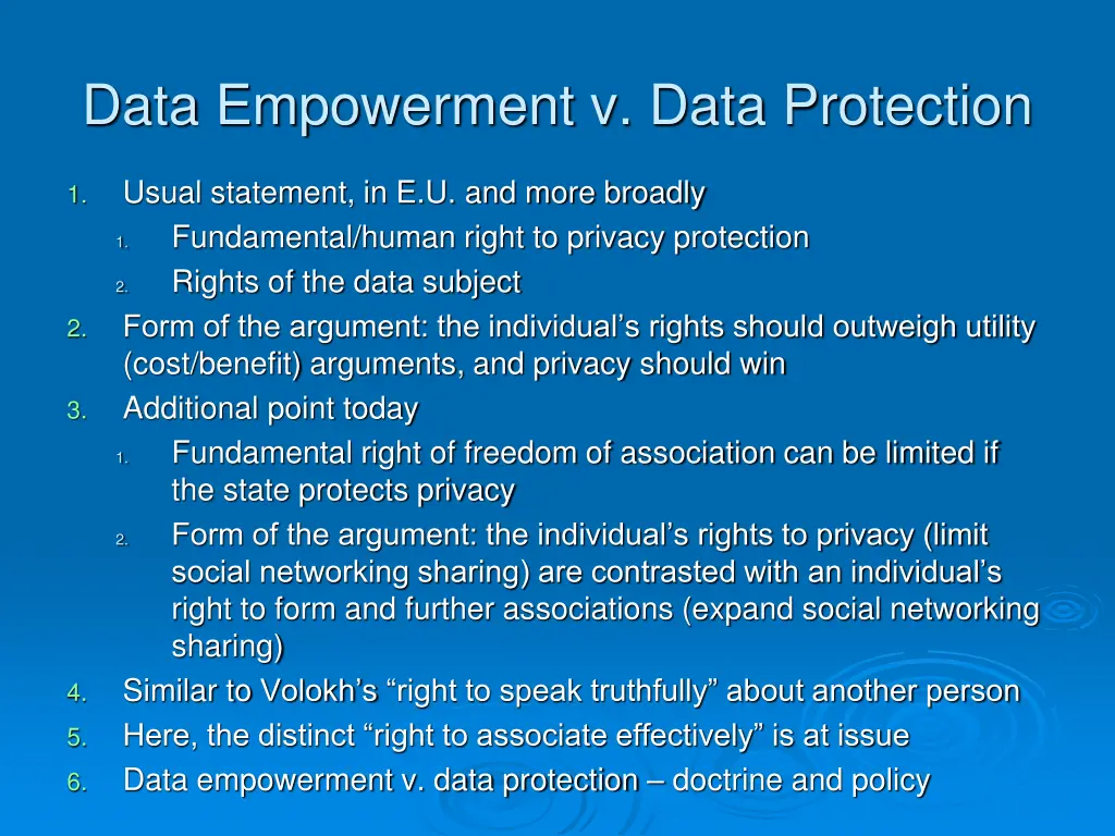 data empowerment v data protection