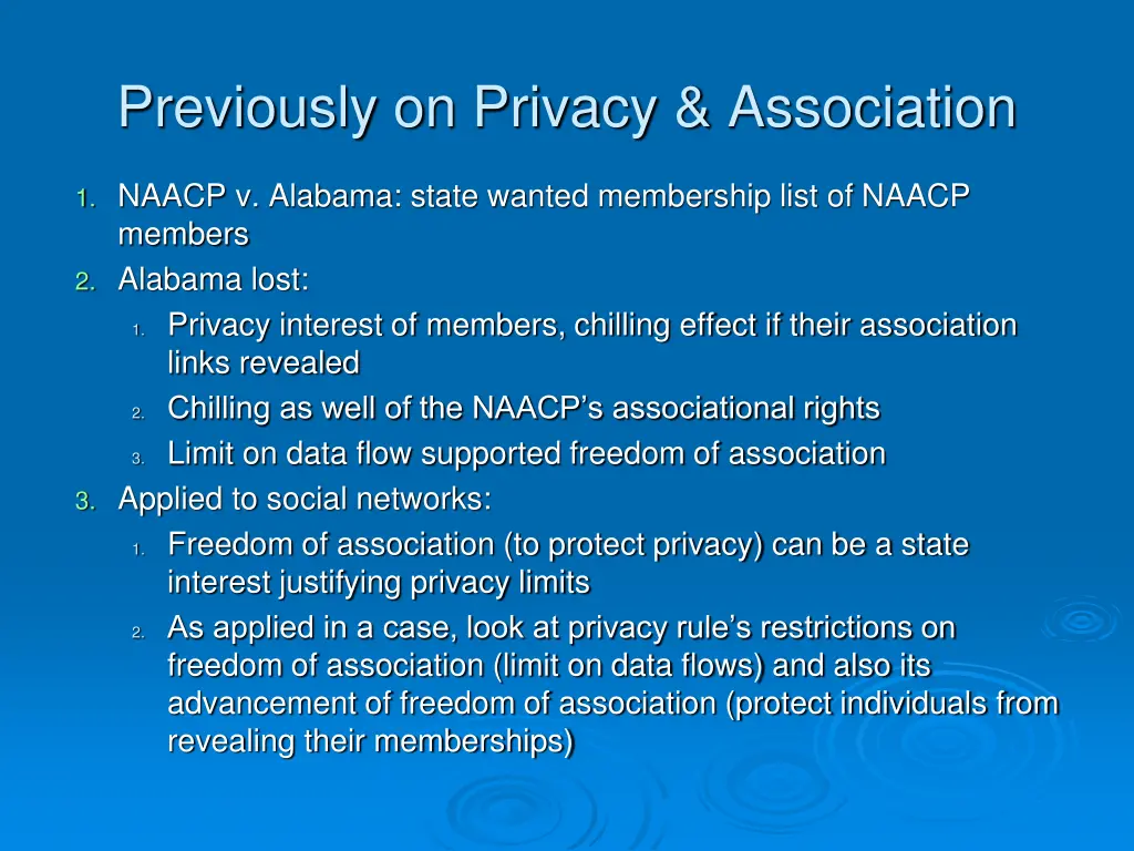 previously on privacy association