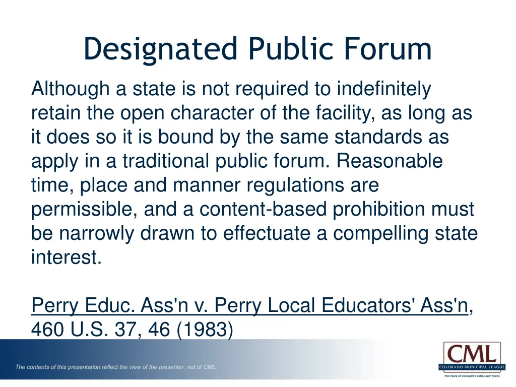 designated public forum although a state