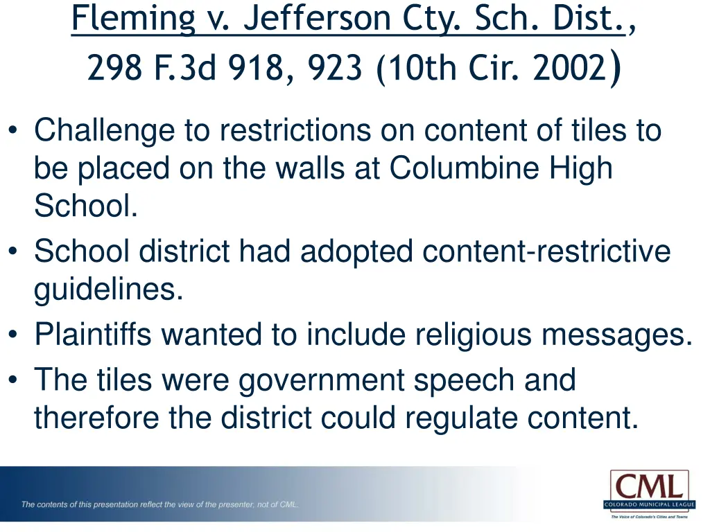 fleming v jefferson cty sch dist