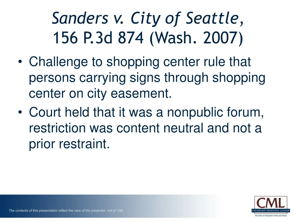 sanders v city of seattle 156 p 3d 874 wash 2007