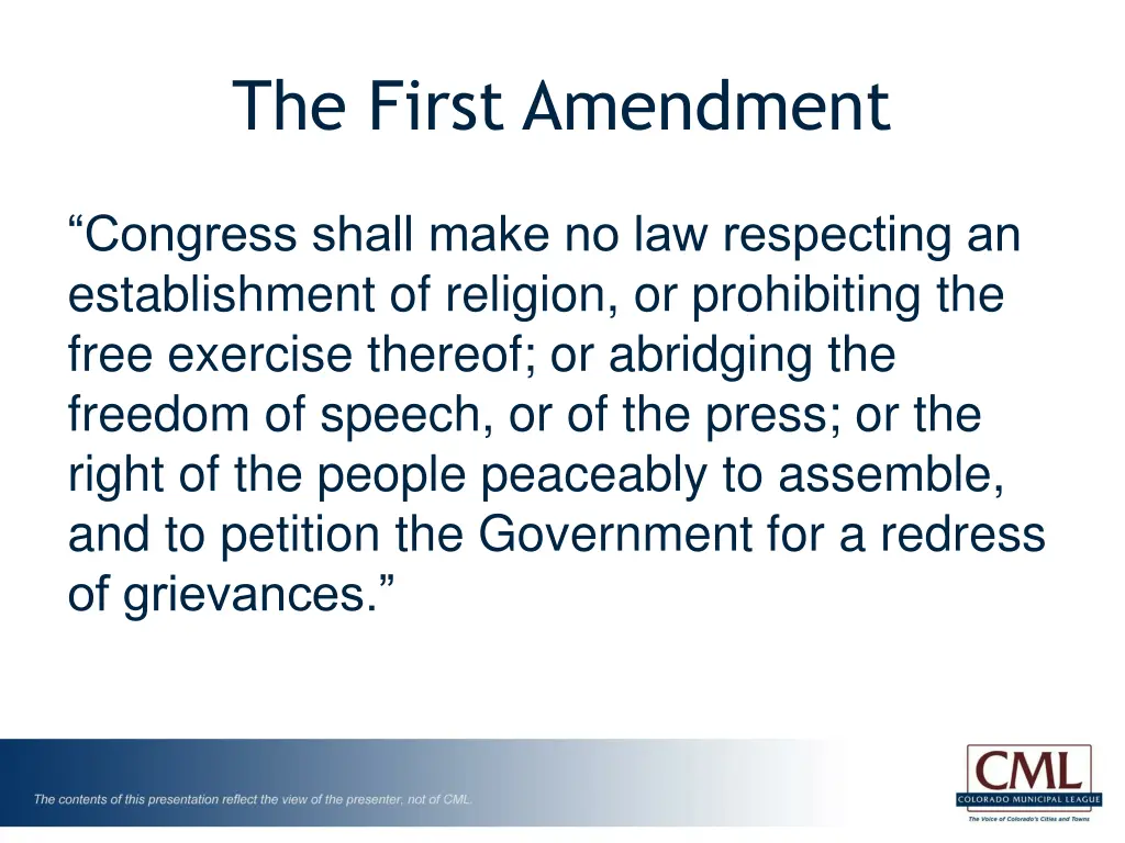 the first amendment