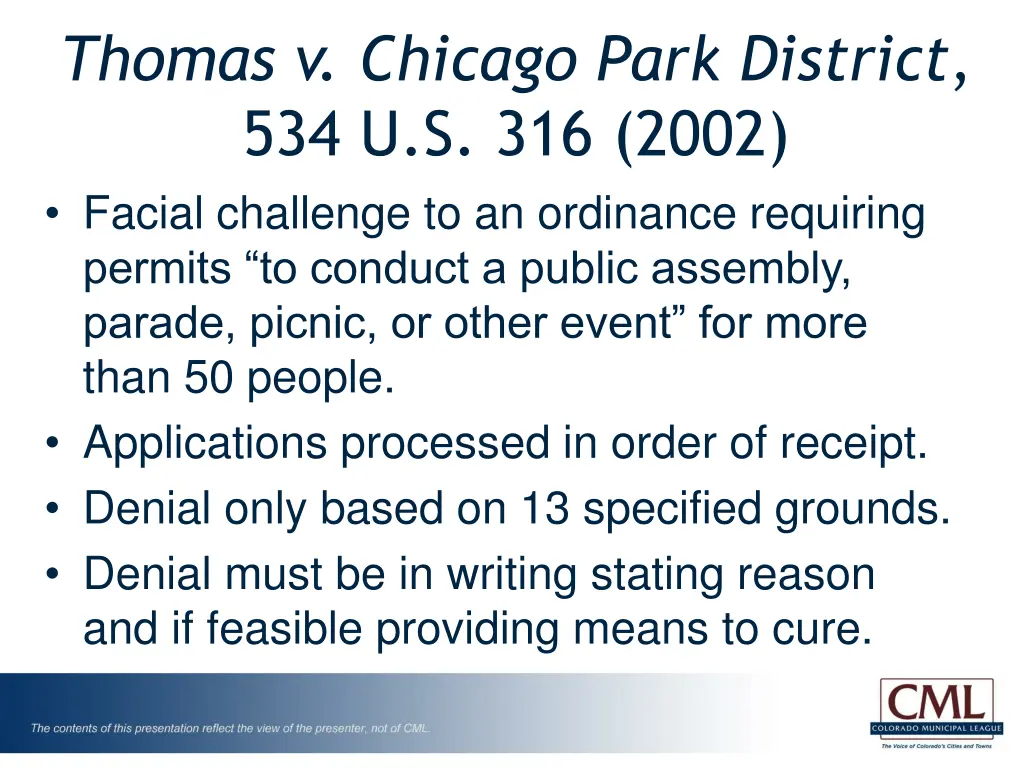 thomas v chicago park district 534 u s 316 2002