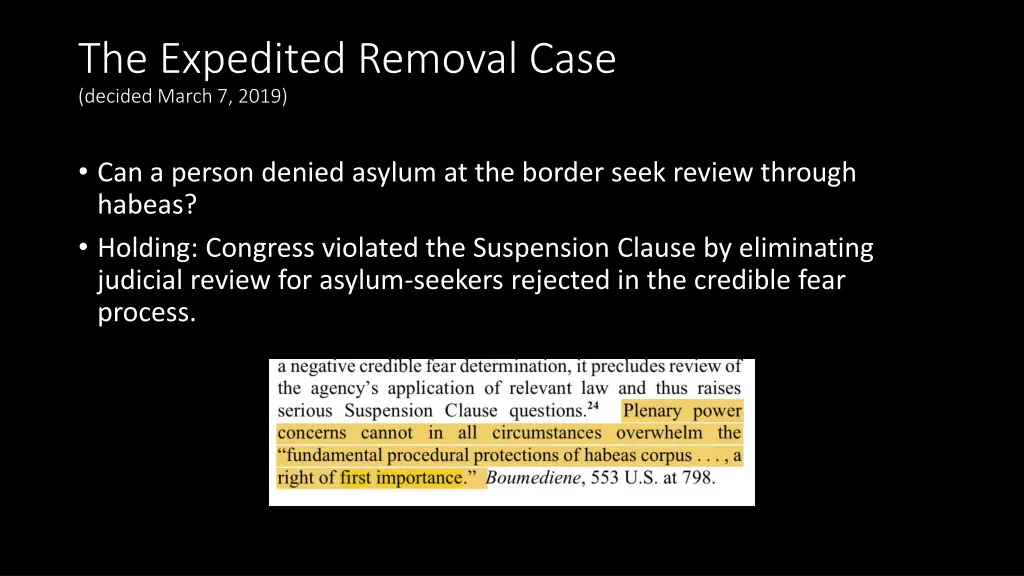 the expedited removal case decided march 7 2019