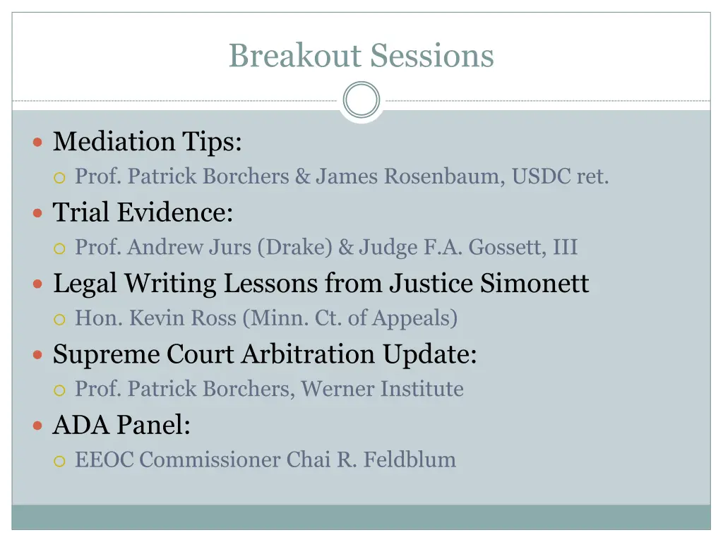 breakout sessions