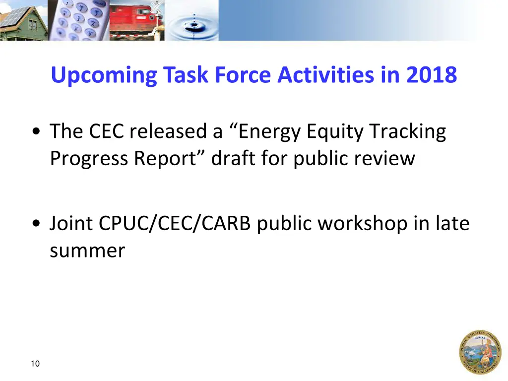 upcoming task force activities in 2018