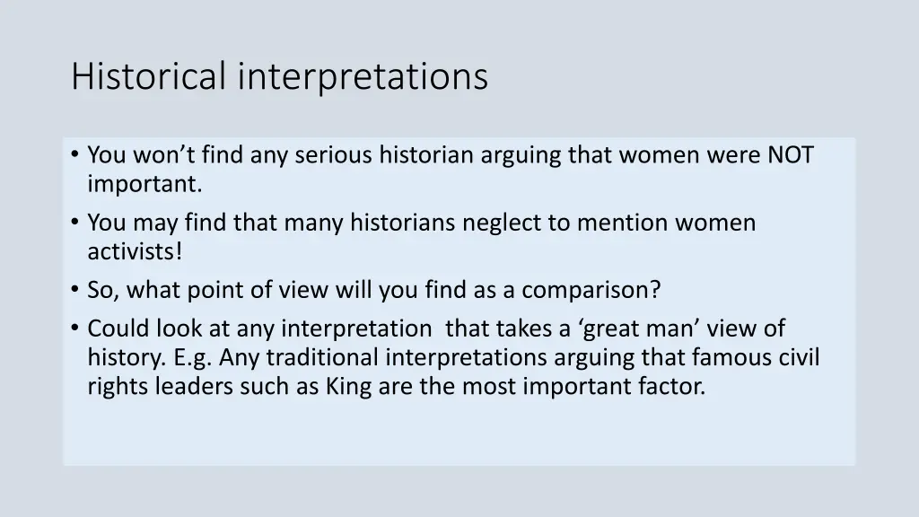 historical interpretations