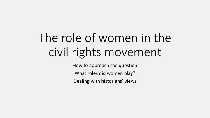 the role of women in the civil rights movement