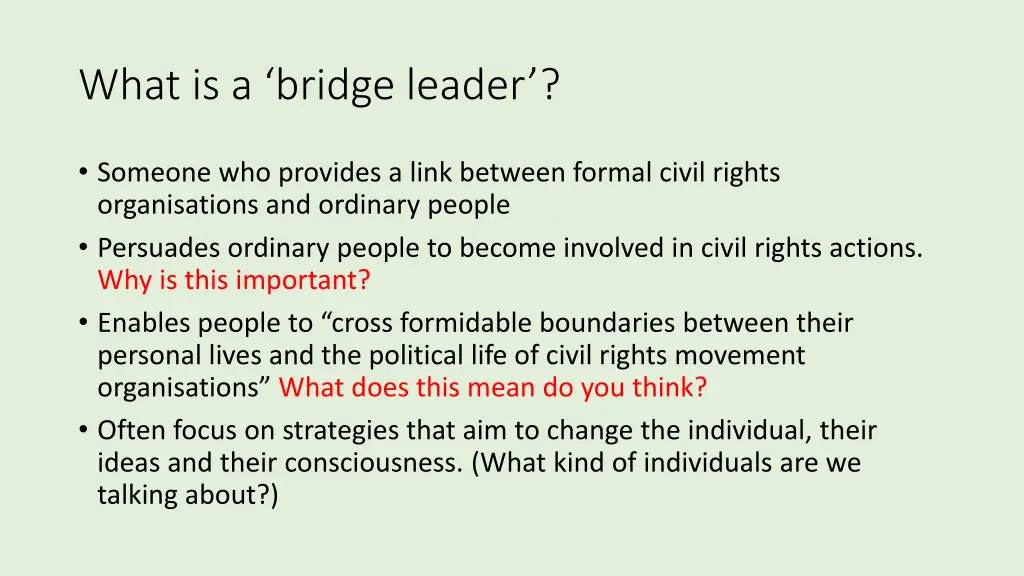 what is a bridge leader