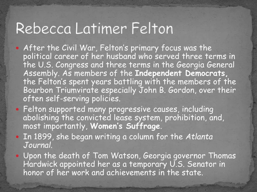 rebecca latimer felton