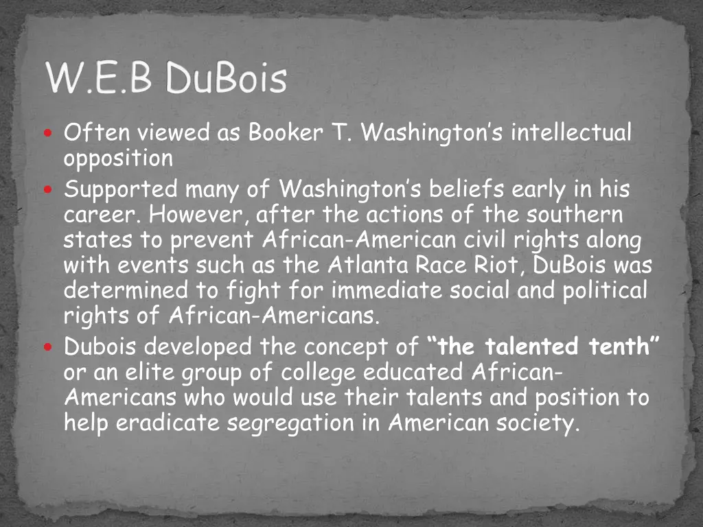 w e b dubois