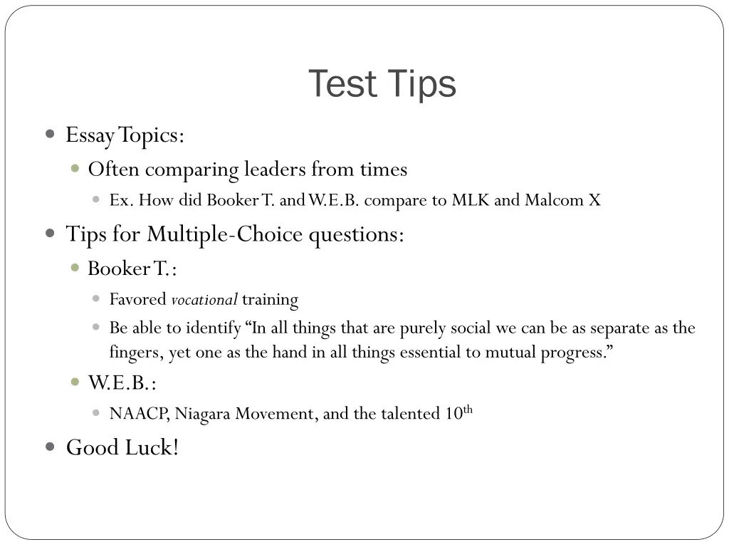 test tips