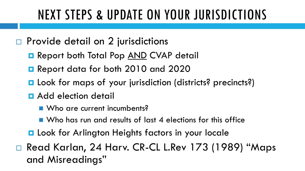 next steps update on your jurisdictions