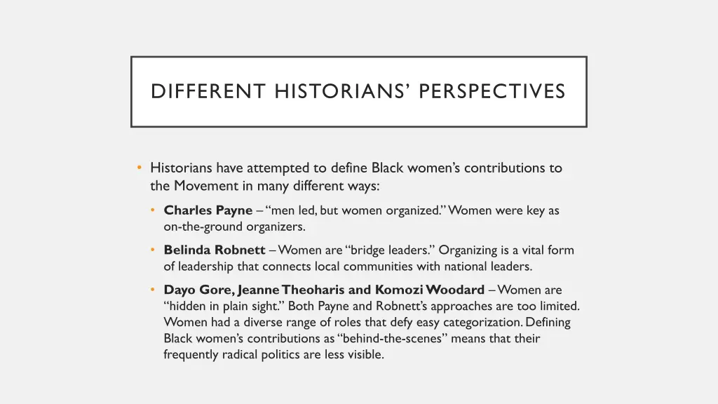 different historians perspectives