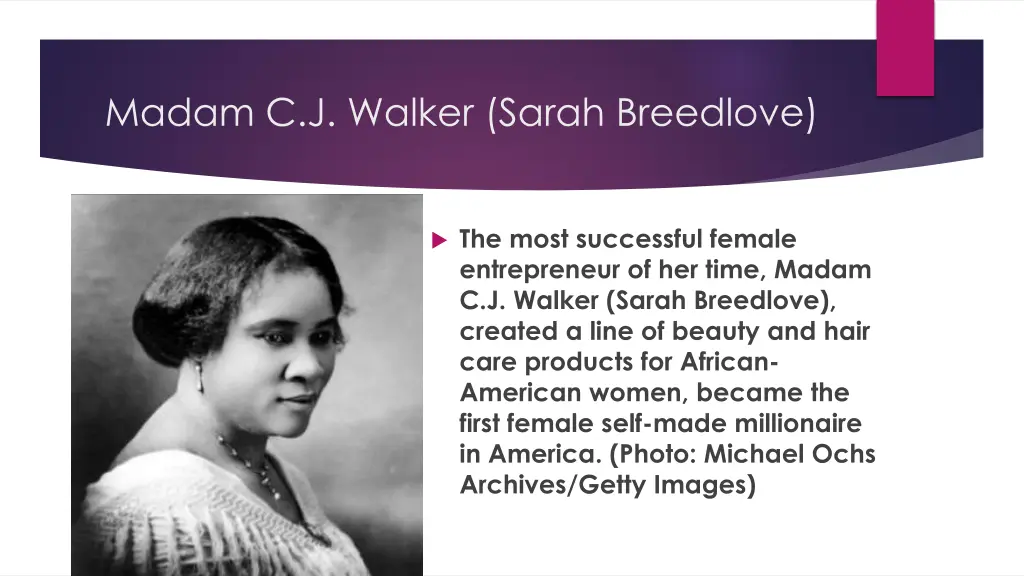 madam c j walker sarah breedlove