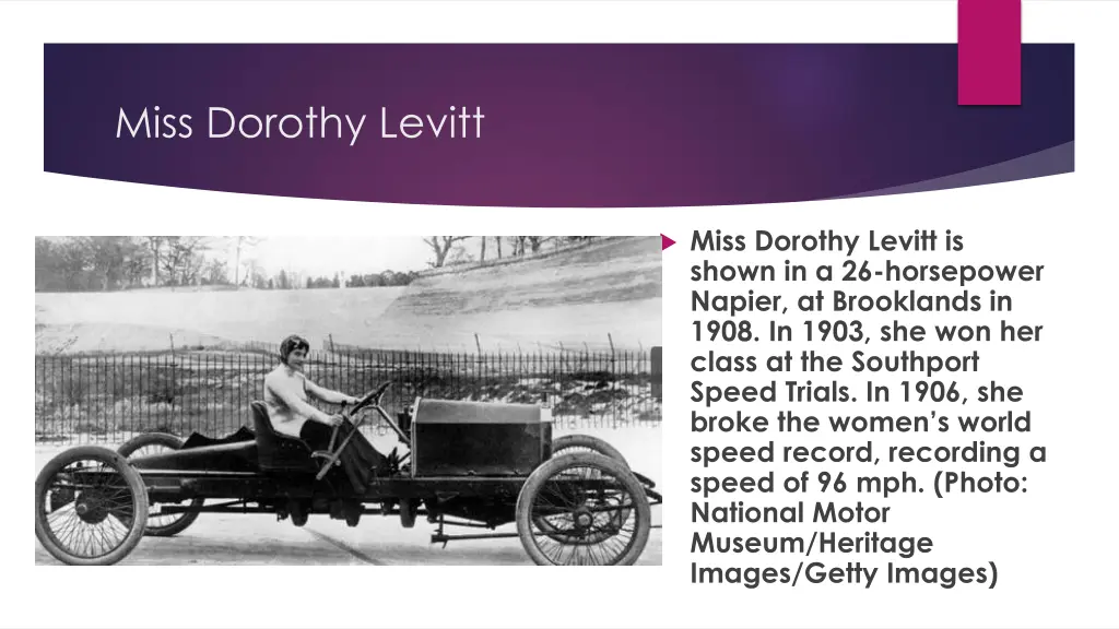 miss dorothy levitt