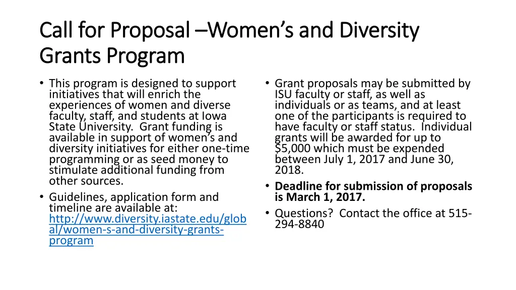 call for proposal call for proposal women